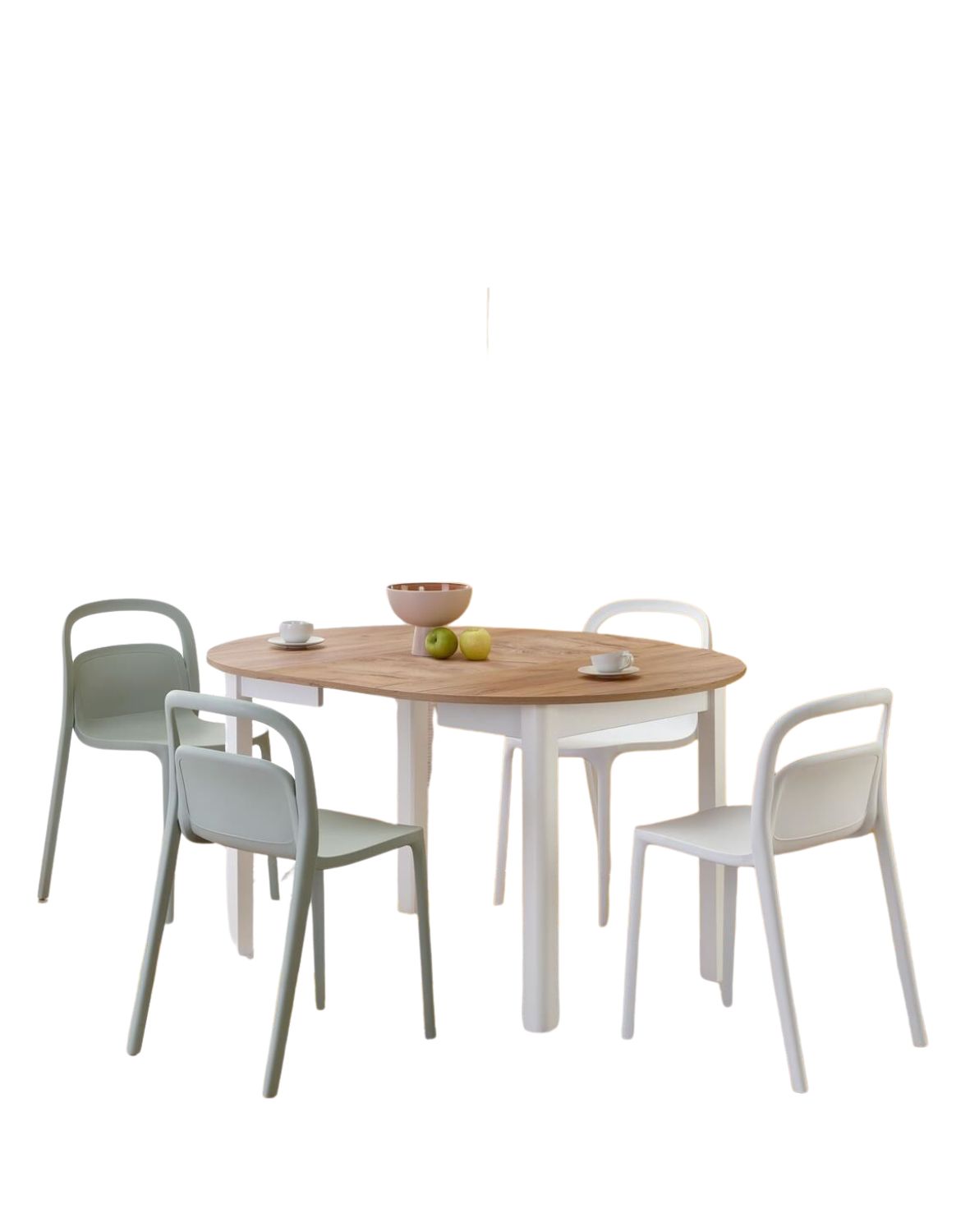 stół rozkładany ringo, dąb craft/biały