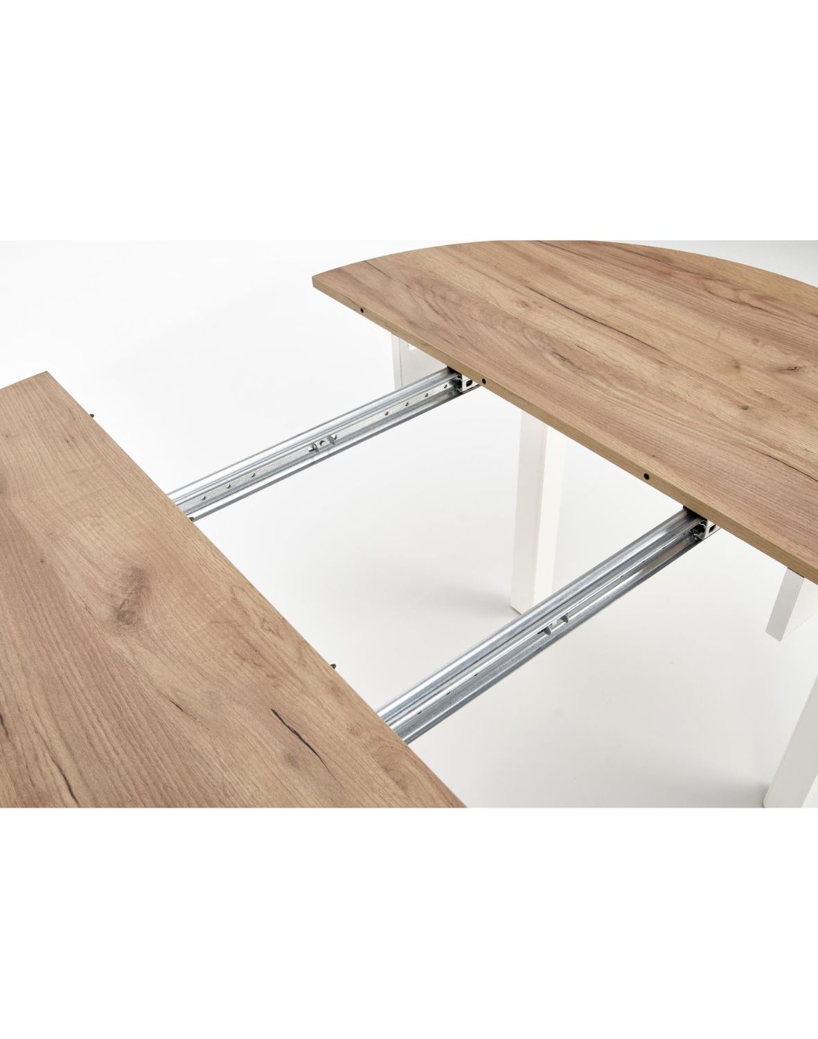 stół rozkładany ringo, dąb craft/biały