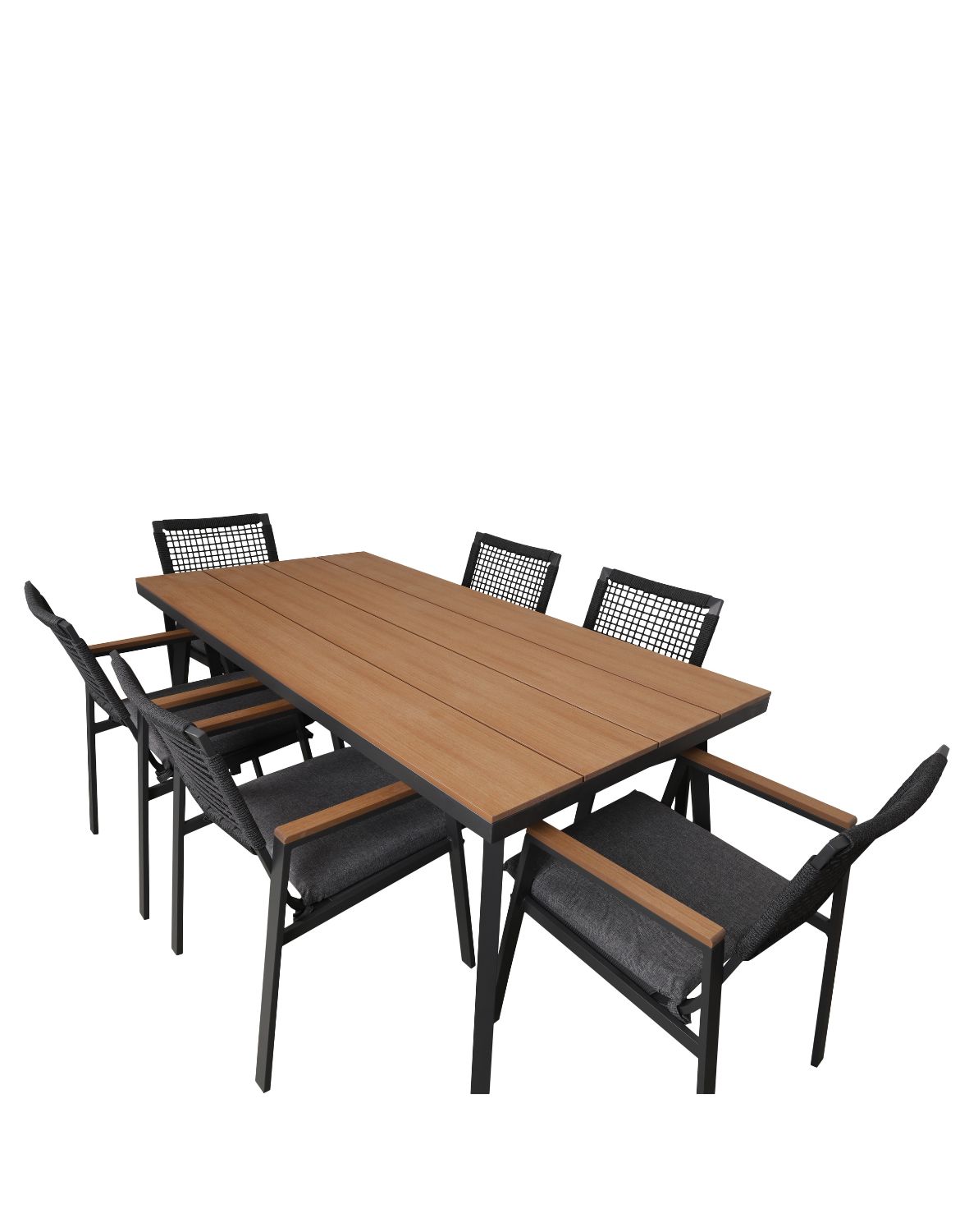 zestaw ogrodowy 6 osobowy santos, aluminiowy, szary