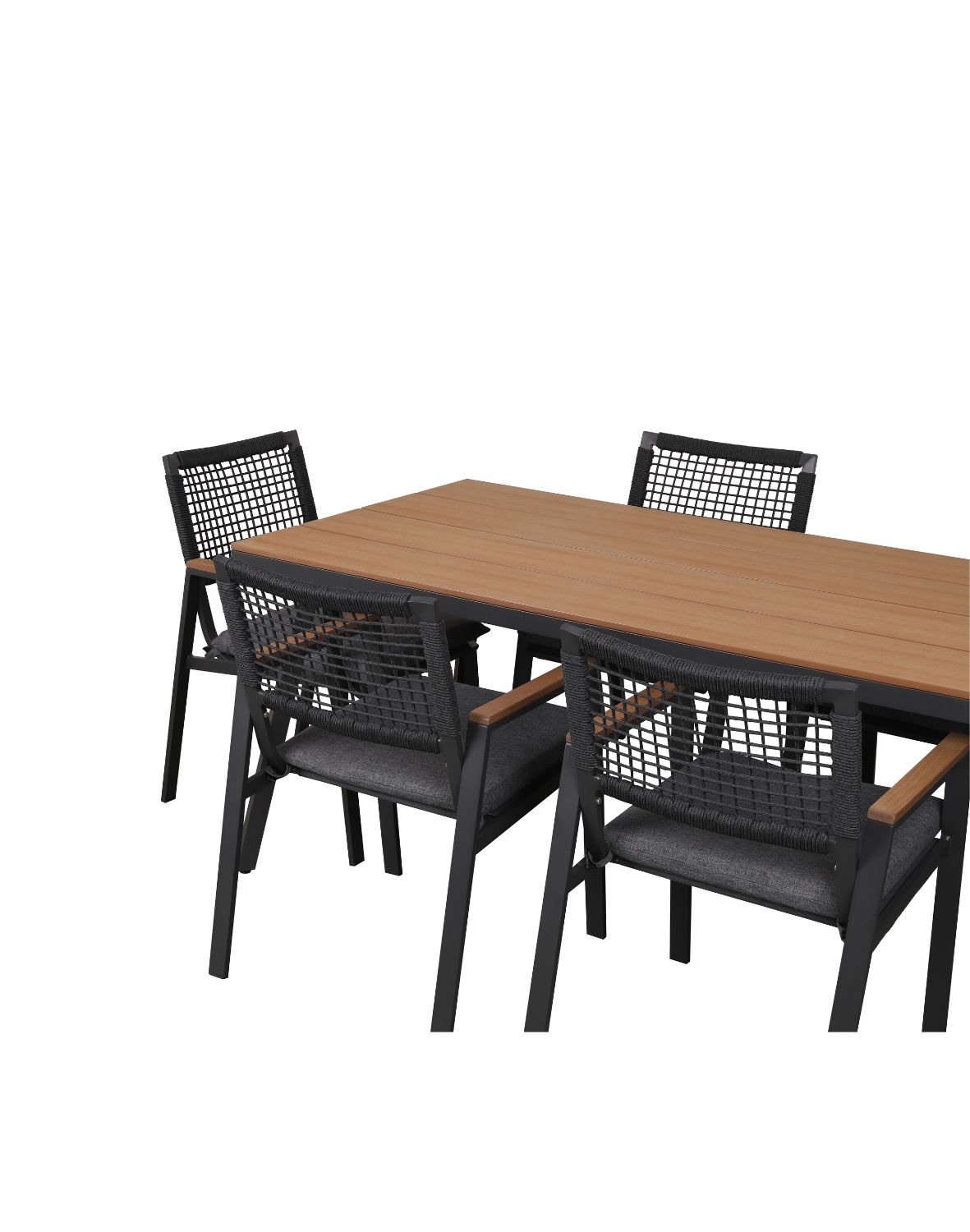 zestaw ogrodowy 6 osobowy santos, aluminiowy, szary