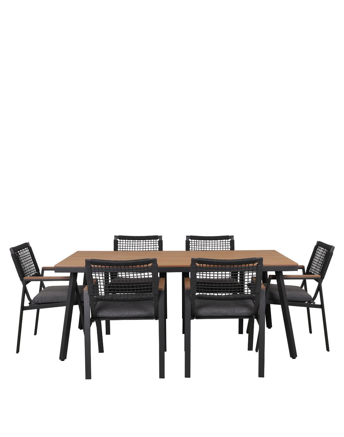 zestaw ogrodowy 6 osobowy santos, aluminiowy, szary