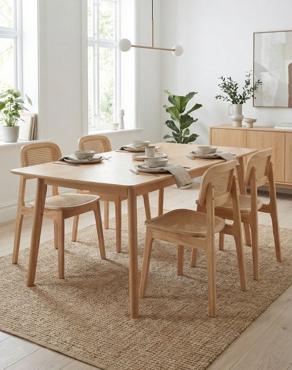 krzesło savio light z litego drewna kauczukowego, rattan