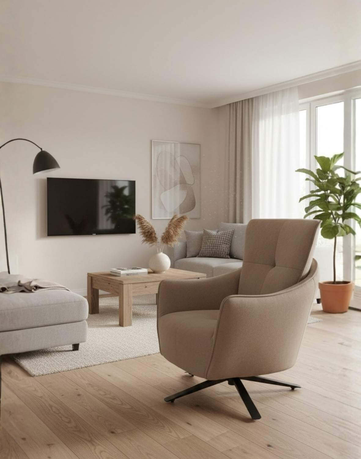 fotel obrotowy scampi cappuccino, 360°