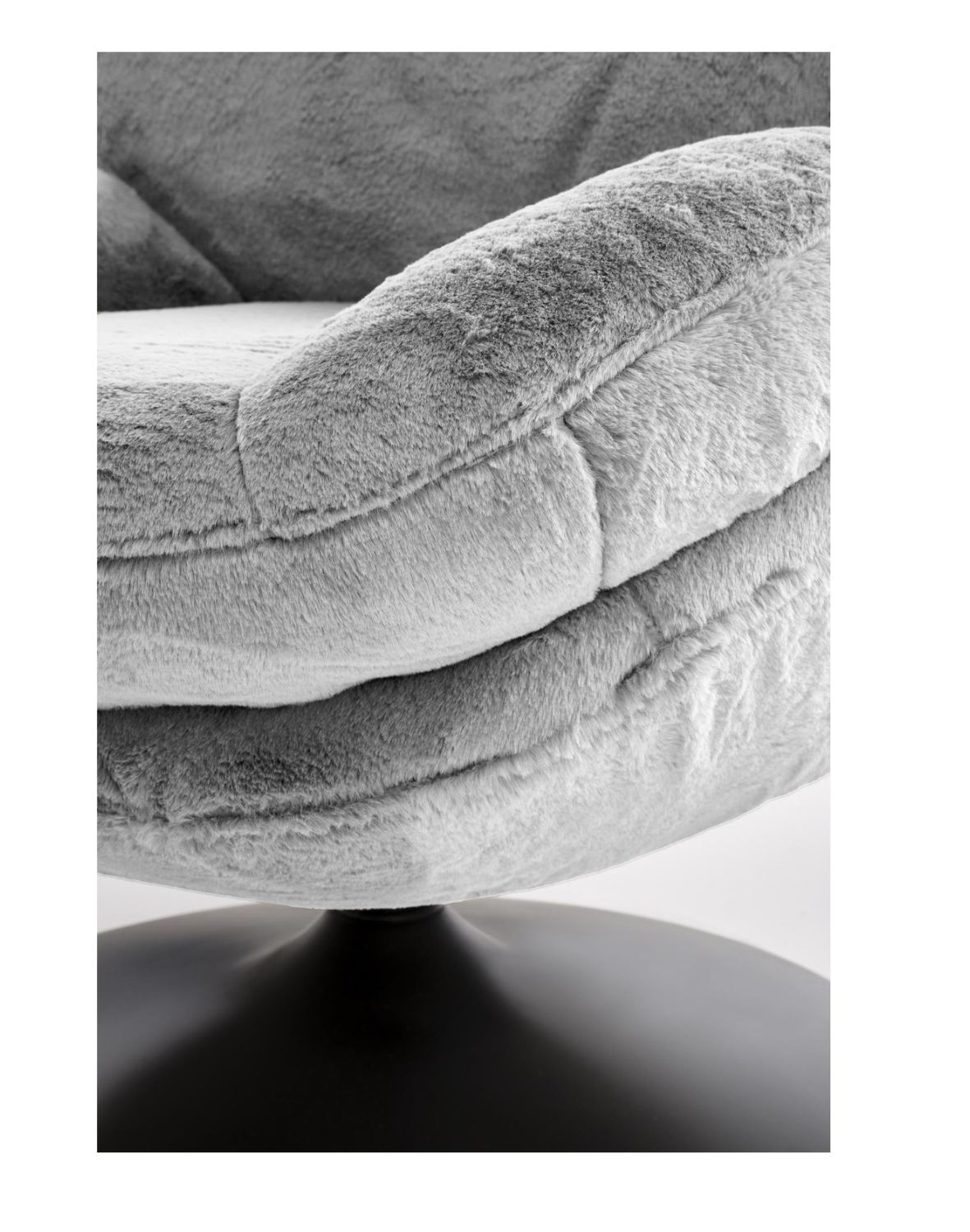 fotel wypoczynkowy shell szary, obrotowy 360°, nowoczesny design
