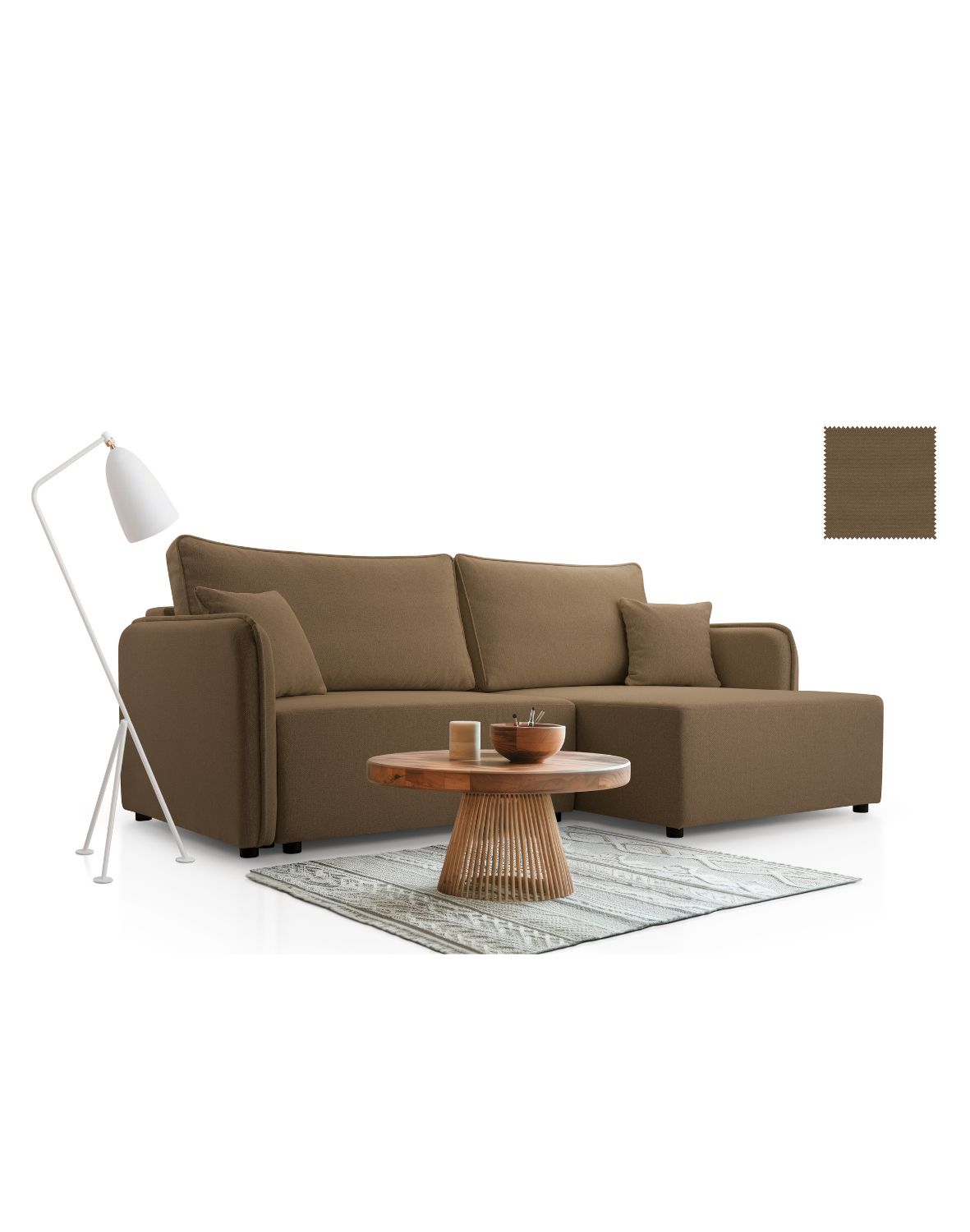 sofa narożna melody brązowa mossa 26