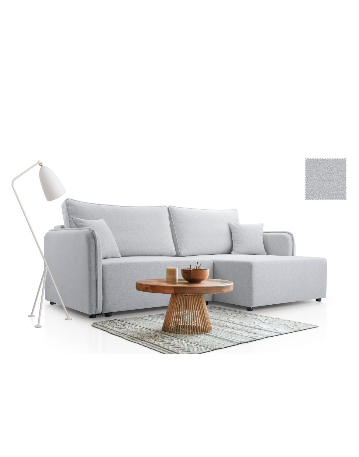 sofa narożna melody szara mossa 26