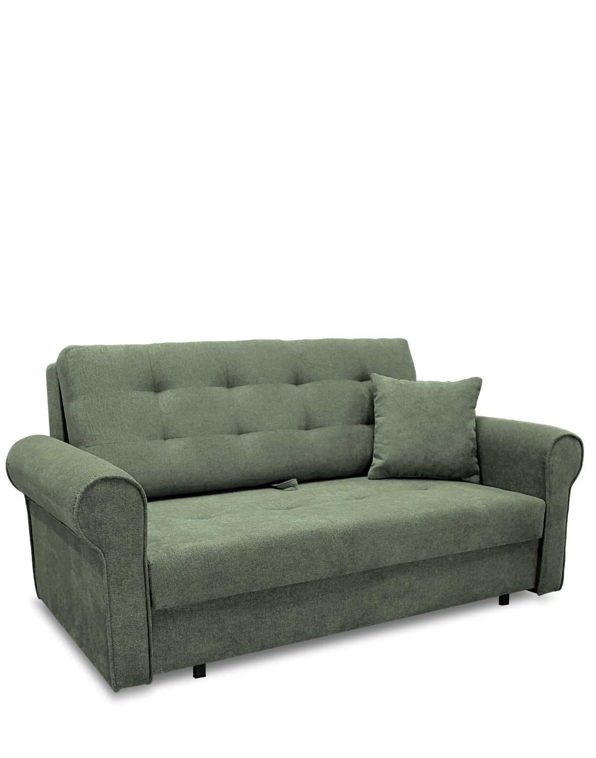 sofa trzyosobowa rozkładana w salonie zielona bil iii