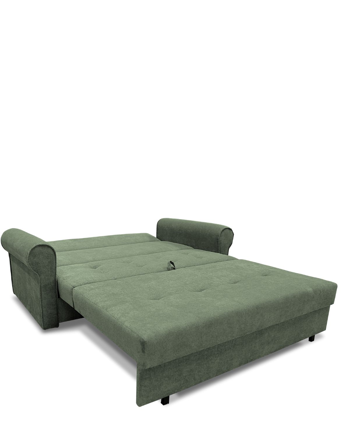 sofa trzyosobowa rozkładana w salonie zielona bil iii