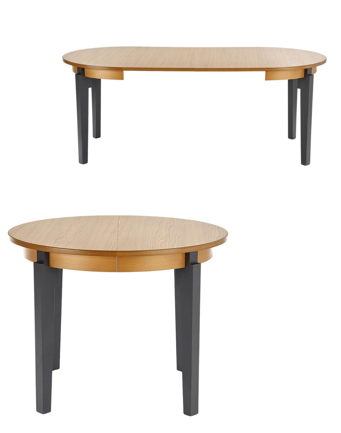 stół rozkładany sorbus, dąb miodowy/grafitowy