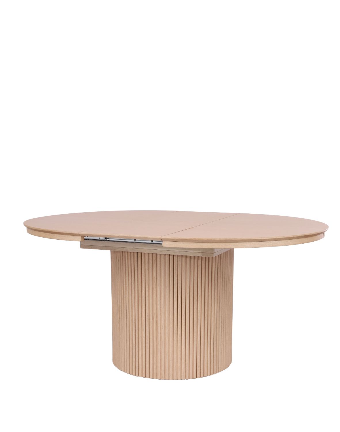 stół rozkładany, okrągły sorrento z lamelami, 120cm- 160 cm, naturalny dąb