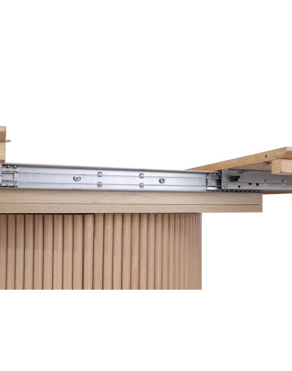 stół rozkładany, okrągły sorrento z lamelami, 120cm- 160 cm, naturalny dąb