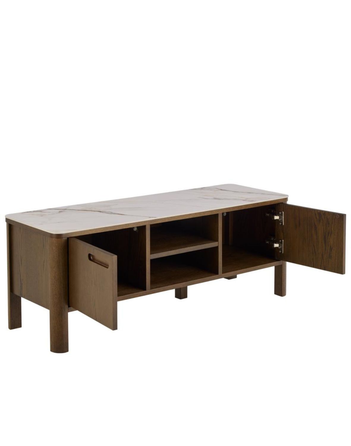 szafka rtv southampton 120 cm, dąb wędzony i blat ceramiczny (10786)