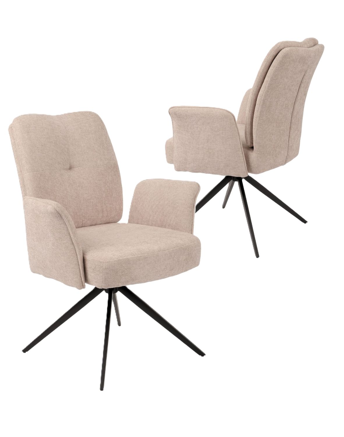 Otočná jídelní židle Stanley, čalouněná, béžová