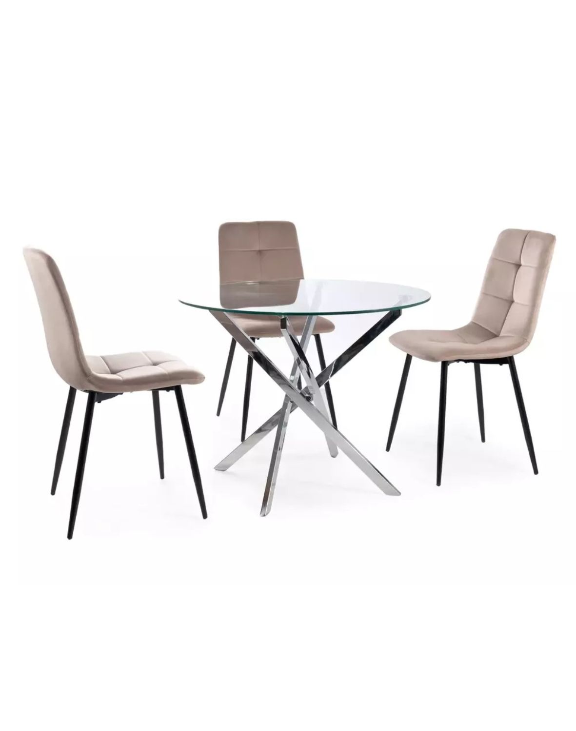 stol agis szklany blat chromowane nogi