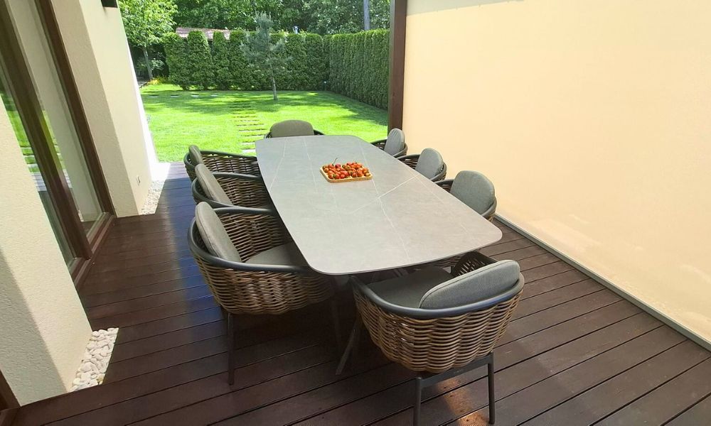 stół ogrodowy z 8 krzesłami borneo