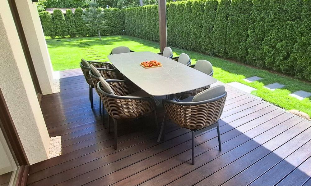 stół ogrodowy z 8 krzesłami borneo