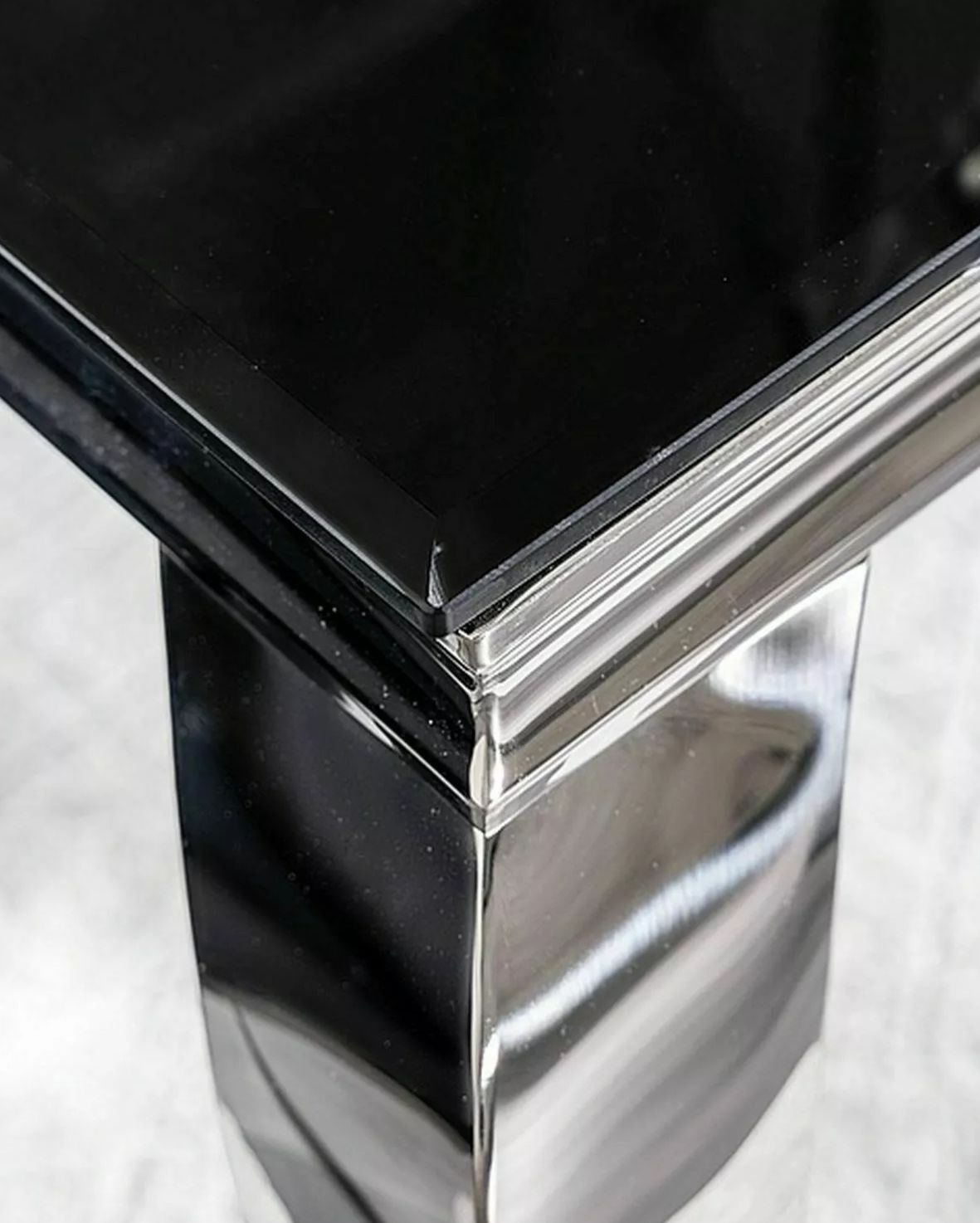 stol prince czarny chromowany 150x90 cm