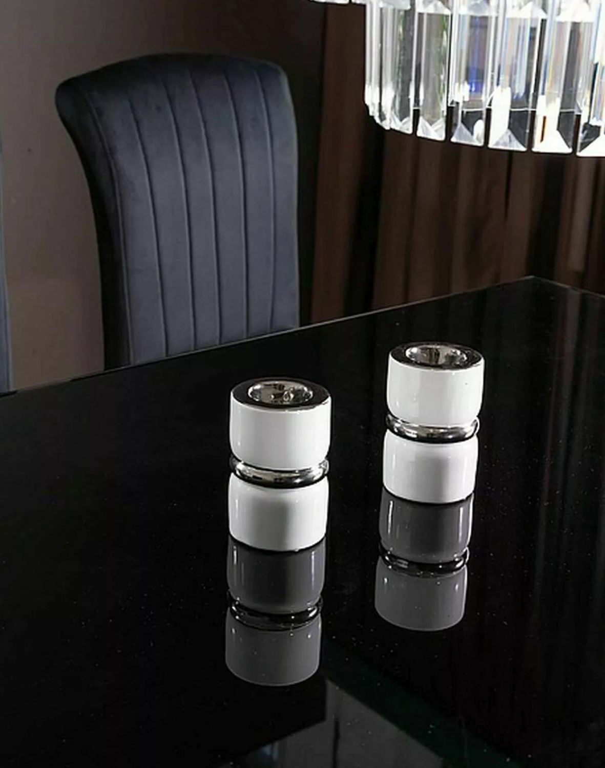 stol prince czarny chromowany 150x90 cm