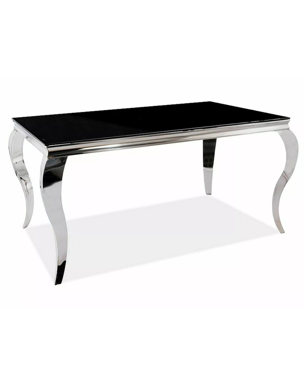 stol prince czarny chromowany 150x90 cm