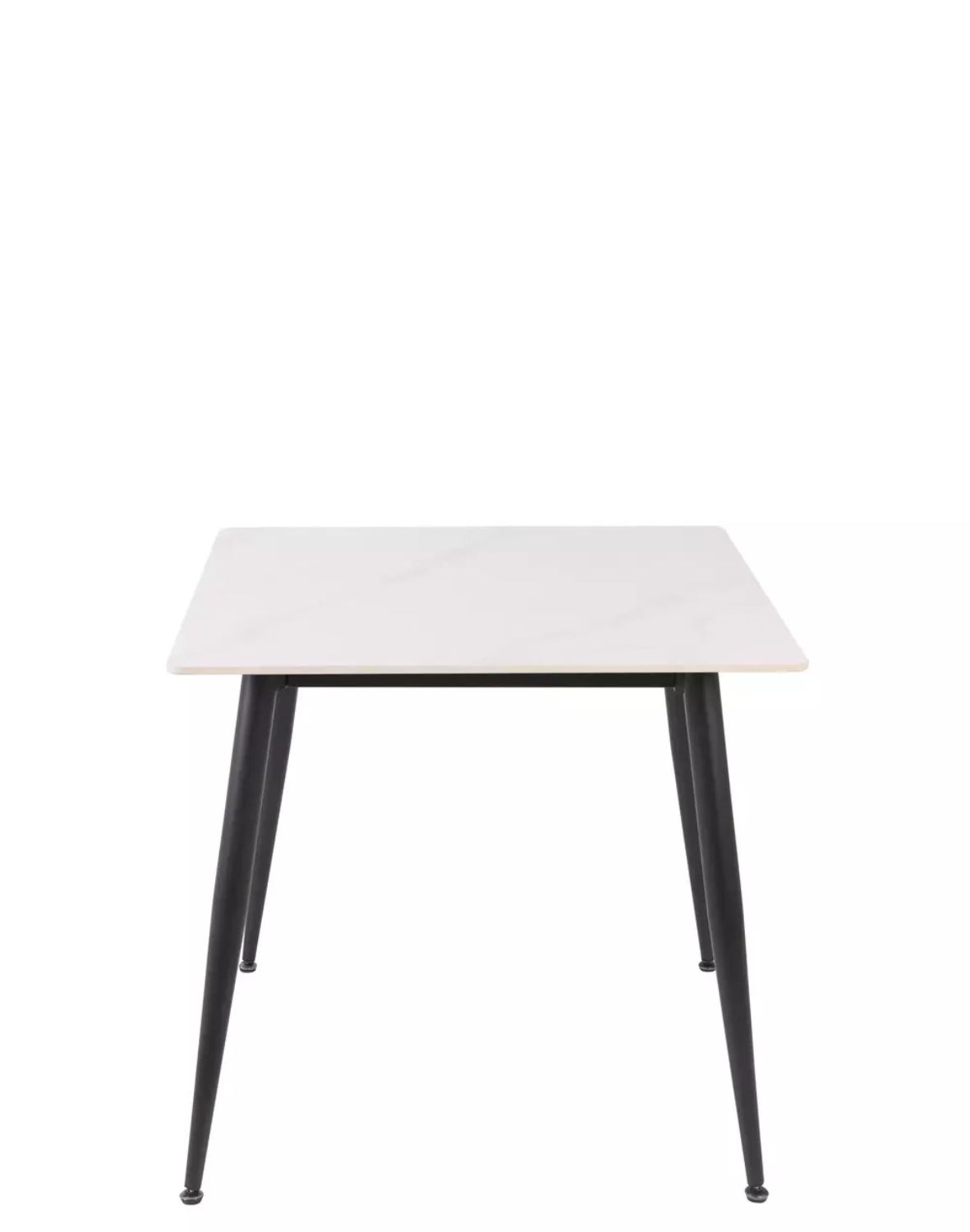 Stół kwadratowy Rino 80 – biały połysk / czarny mat – nowoczesny stół do kuchni i jadalni