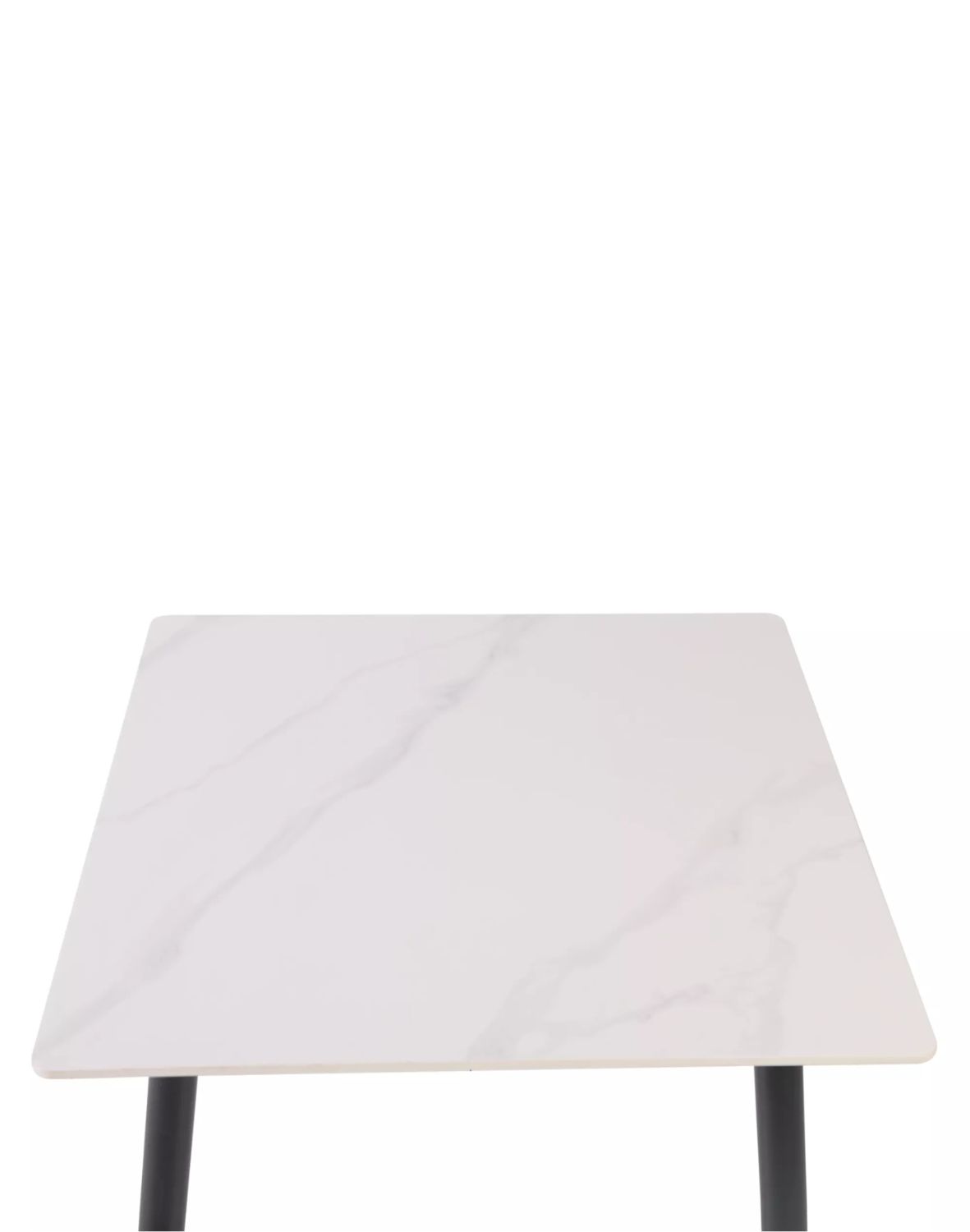Stół kwadratowy Rino 80 – biały połysk / czarny mat – nowoczesny stół do kuchni i jadalni