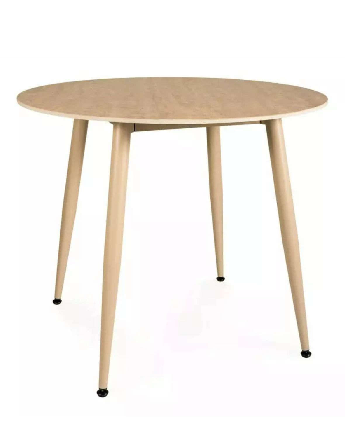 Stół okrągły Rion 90 cm – ceramika Travertine, beż, kaszmir