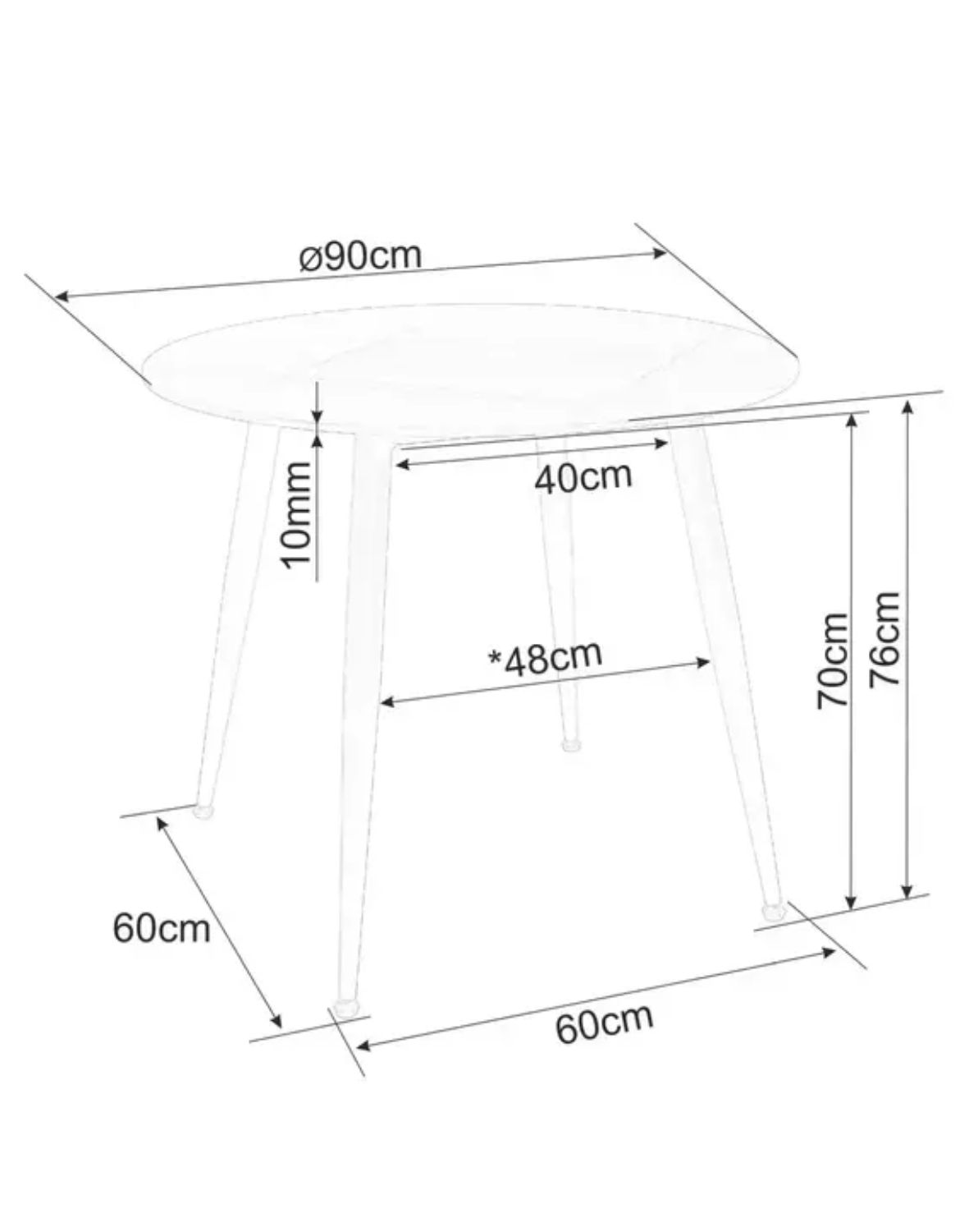 Stół okrągły Rion 90 cm – ceramika Travertine, beż, kaszmir