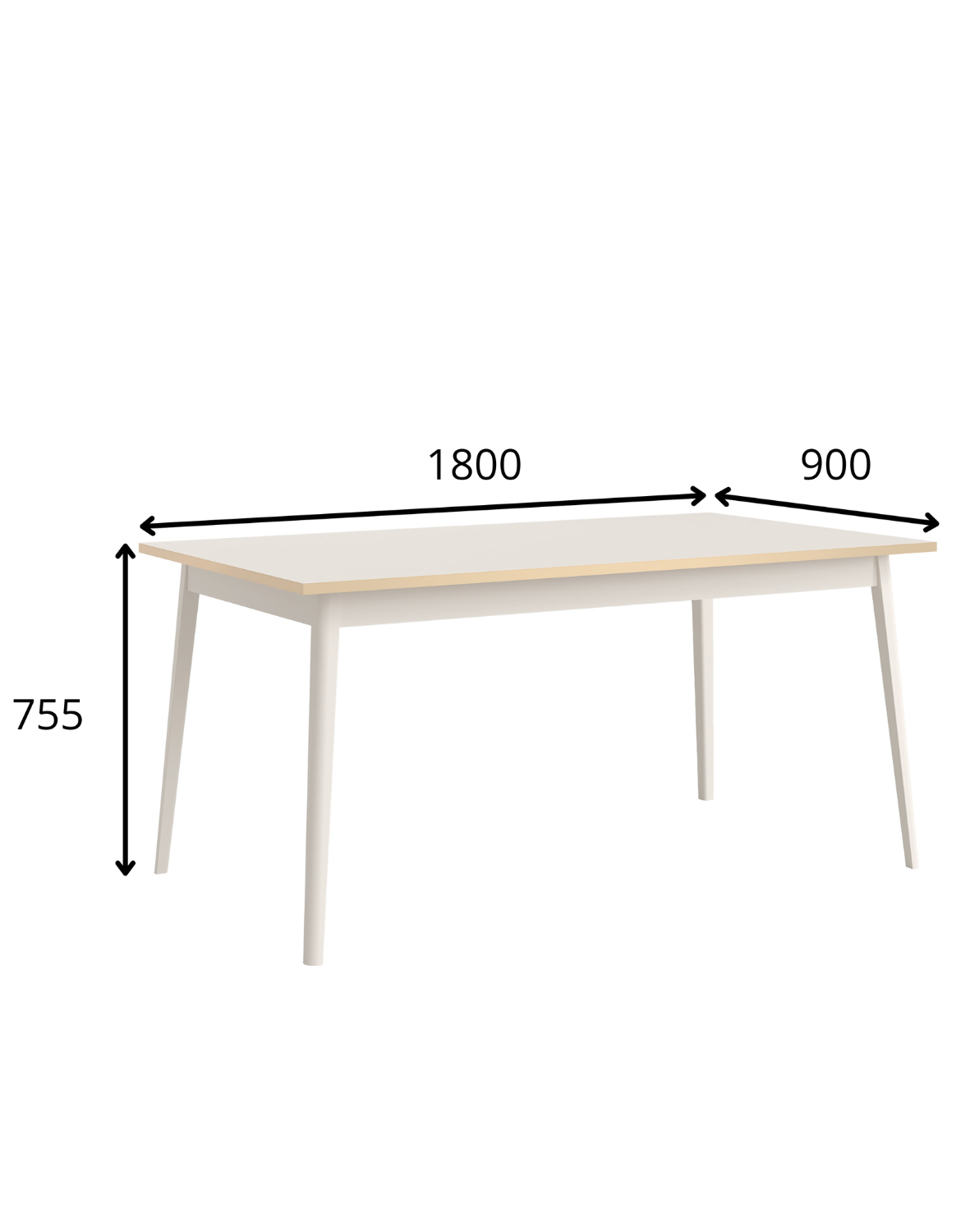 Stół do jadalni 180x90 cm piasek pustyni Rose 05