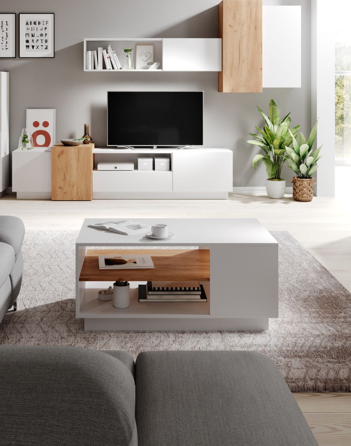 stolik kawowy z półką 3d