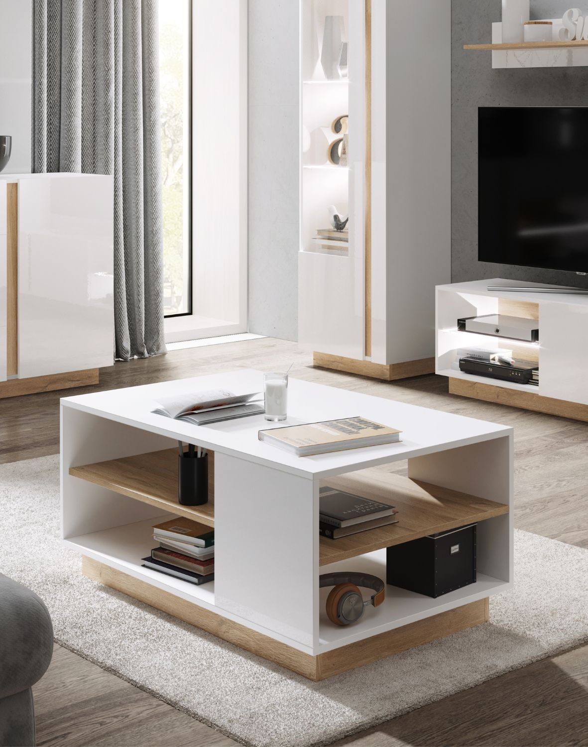 stolik kawowy arco biały