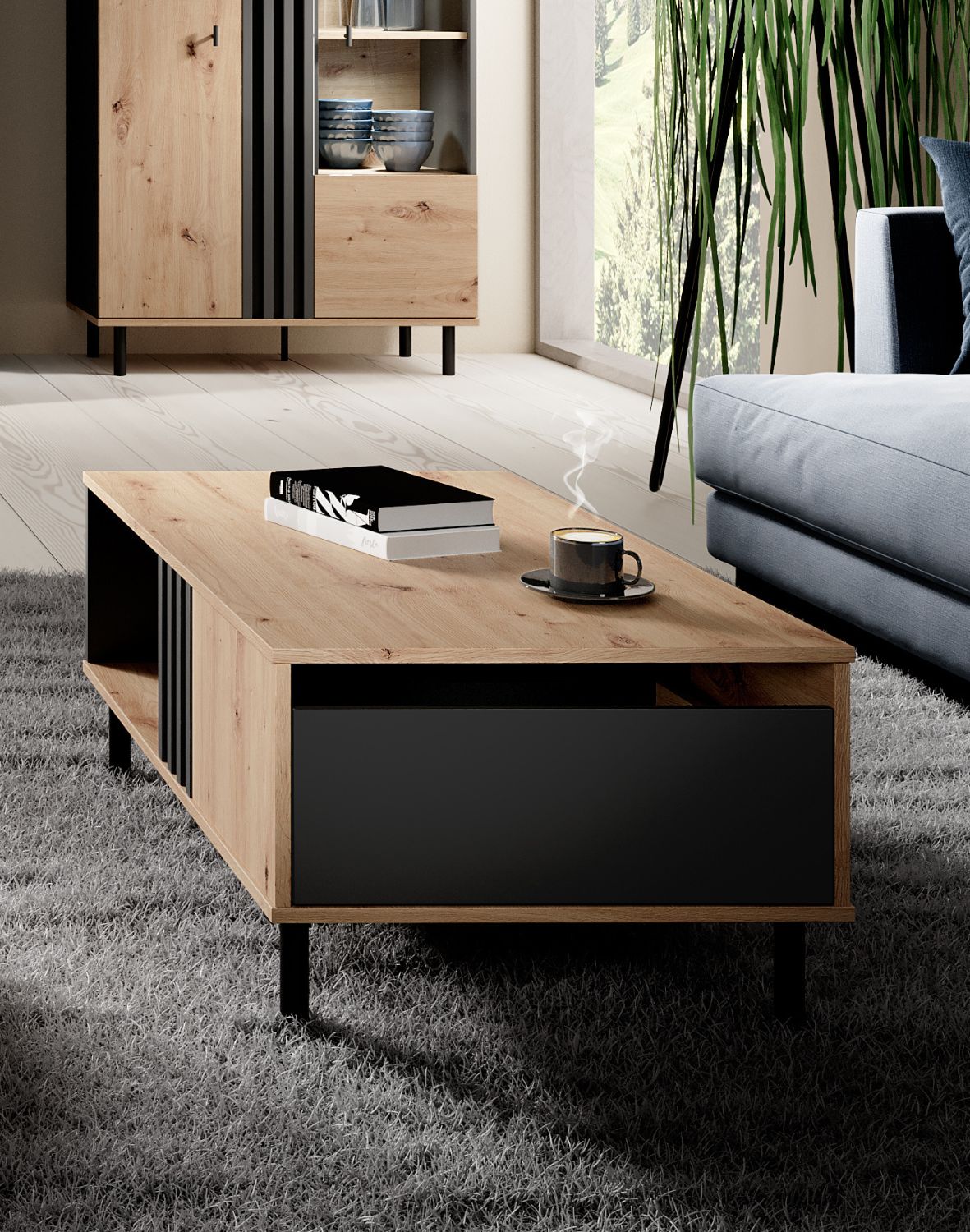 stolik kawowy z szufladą madis f