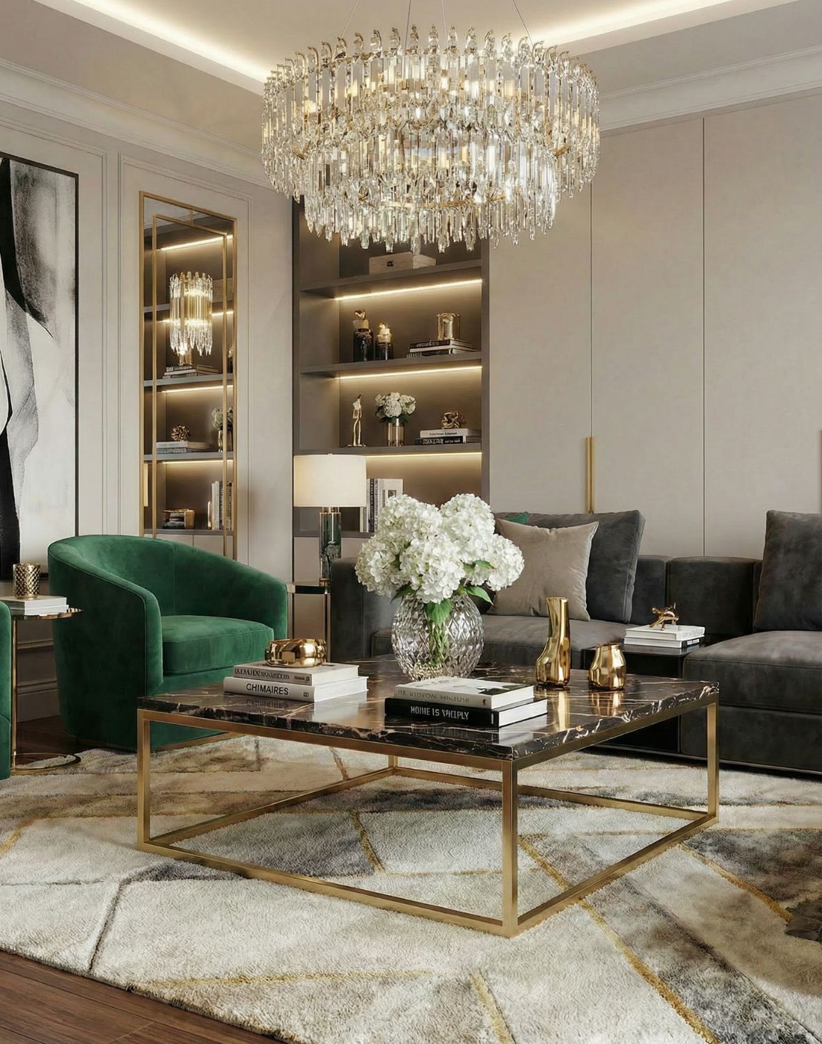 stolik kawowy złoty prado marmur brąz