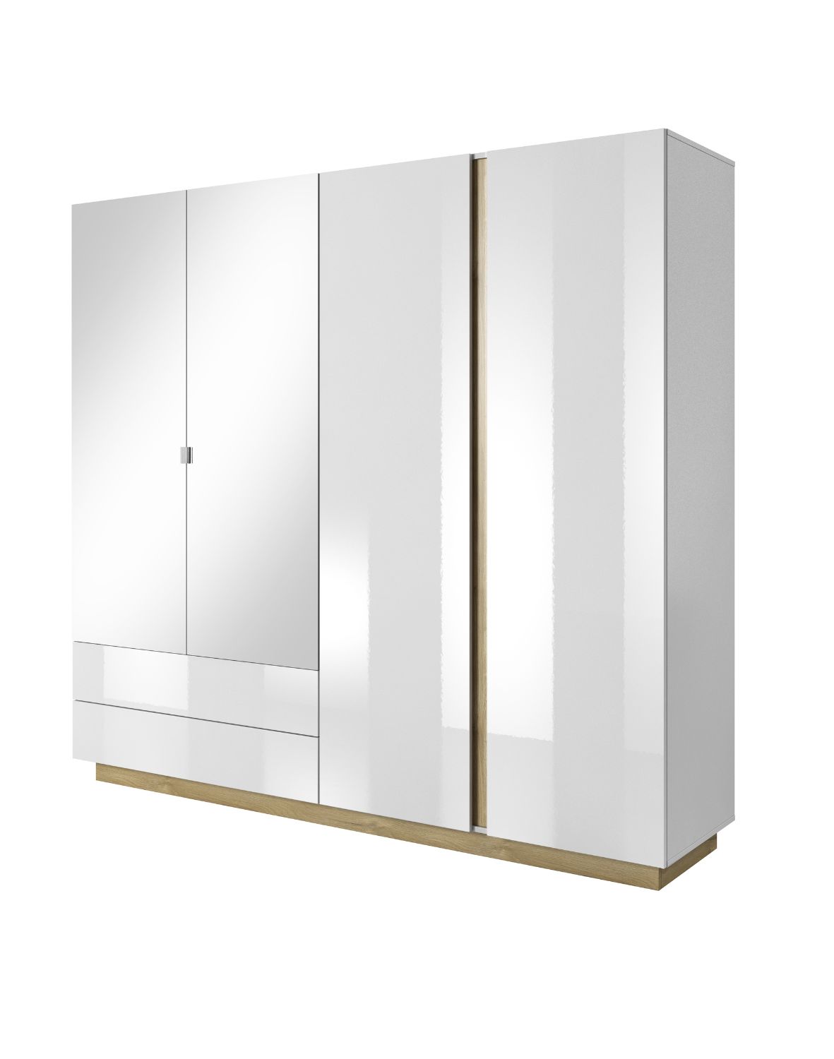 biała szafa czterodrzwiowa z lustrem arco l 220