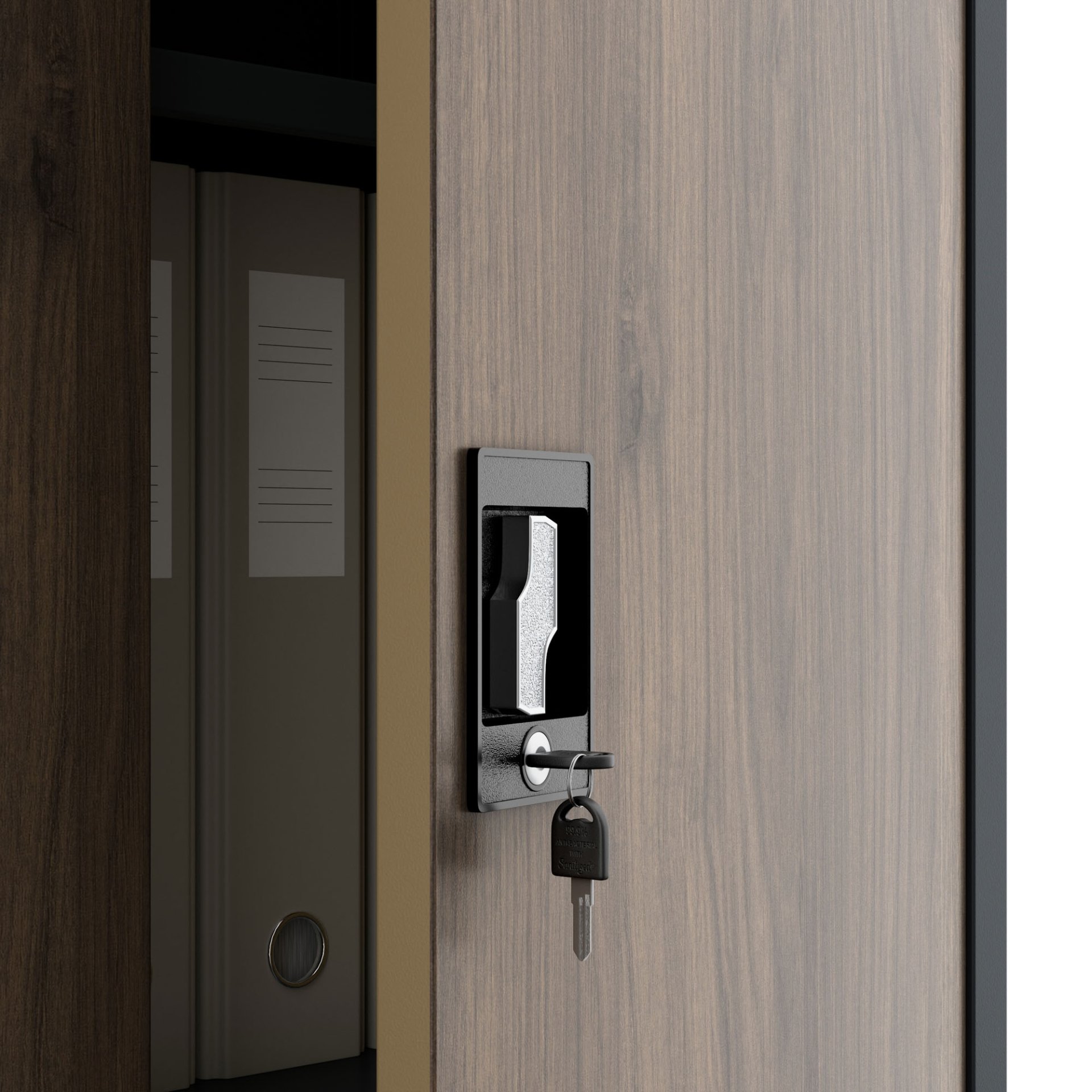 Szafa biurowa metalowa wysoka na dokumenty antracytowa/orzech, 900x1950x400 mm: JAN H Eco Design 16
