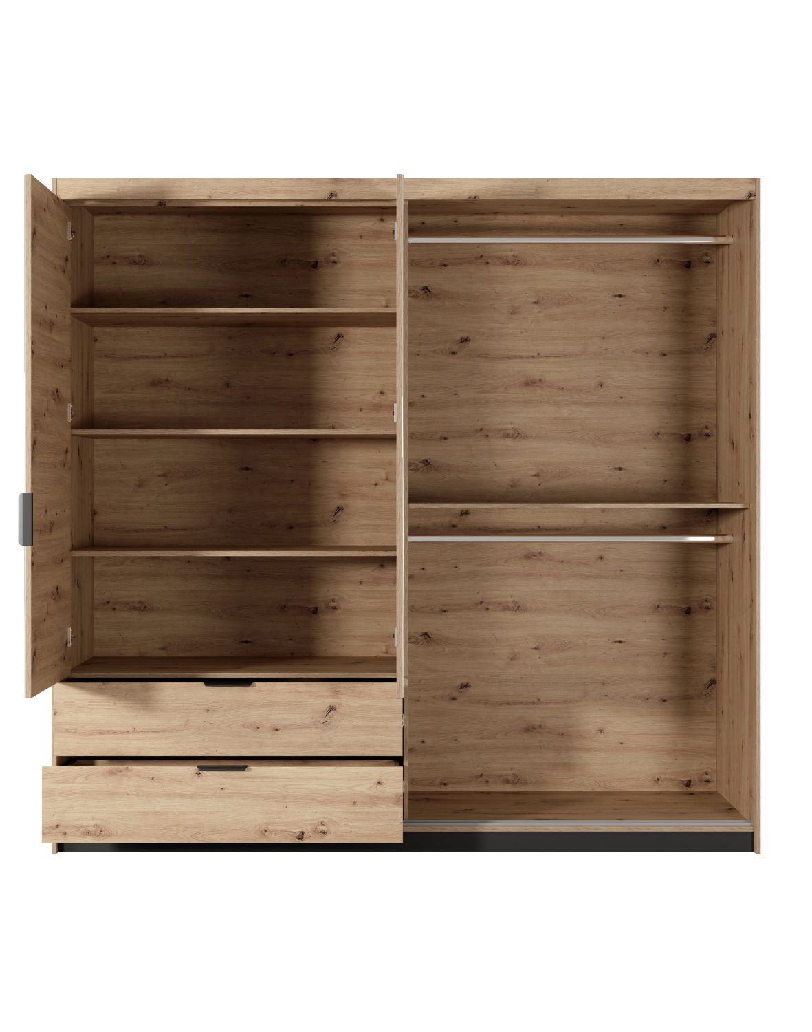 pojemna czterodrzwiowa szafa z lustrem i lamelami tally