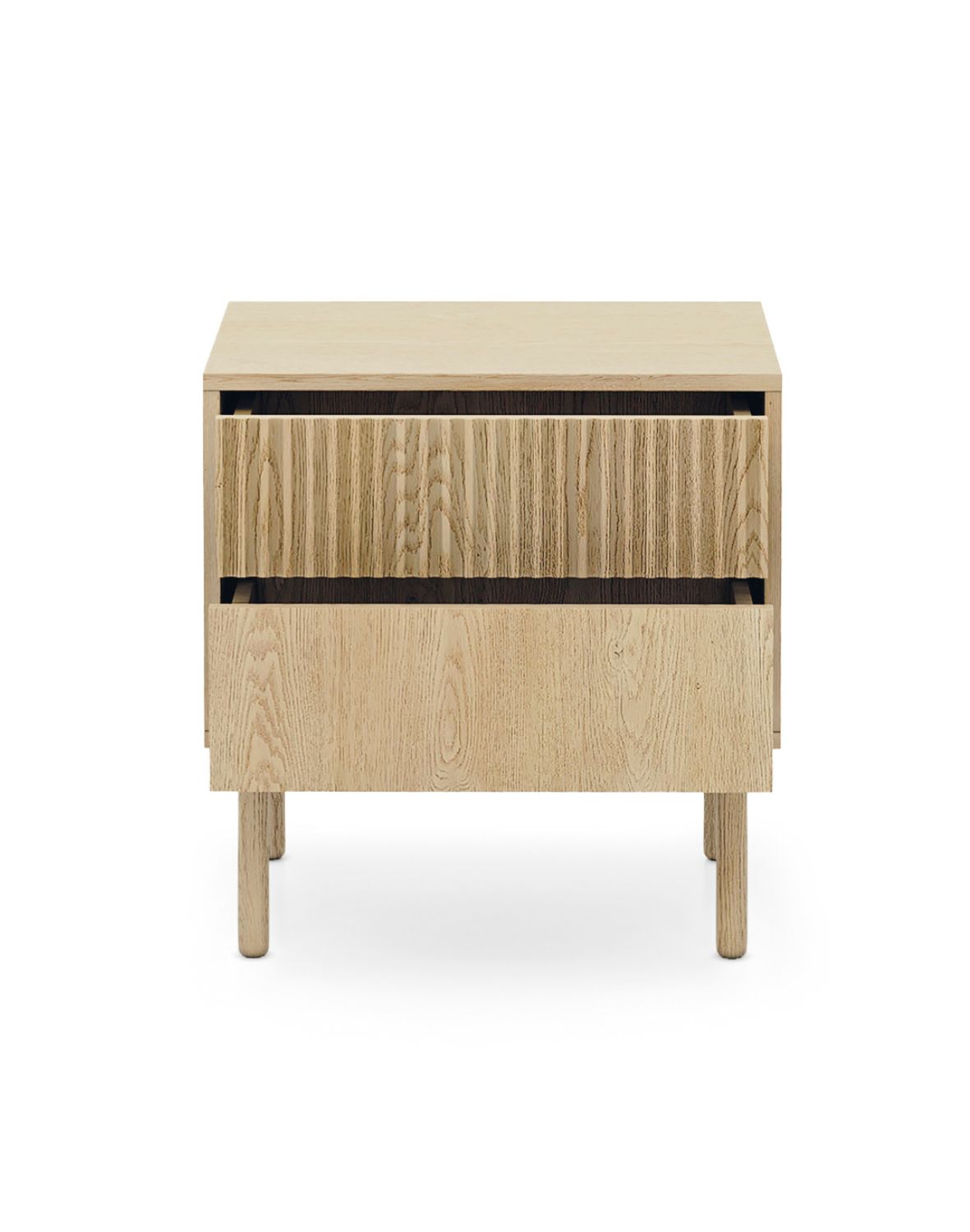 szafka nocna z szufladami na drewnianych nóżkach tavo j 2s