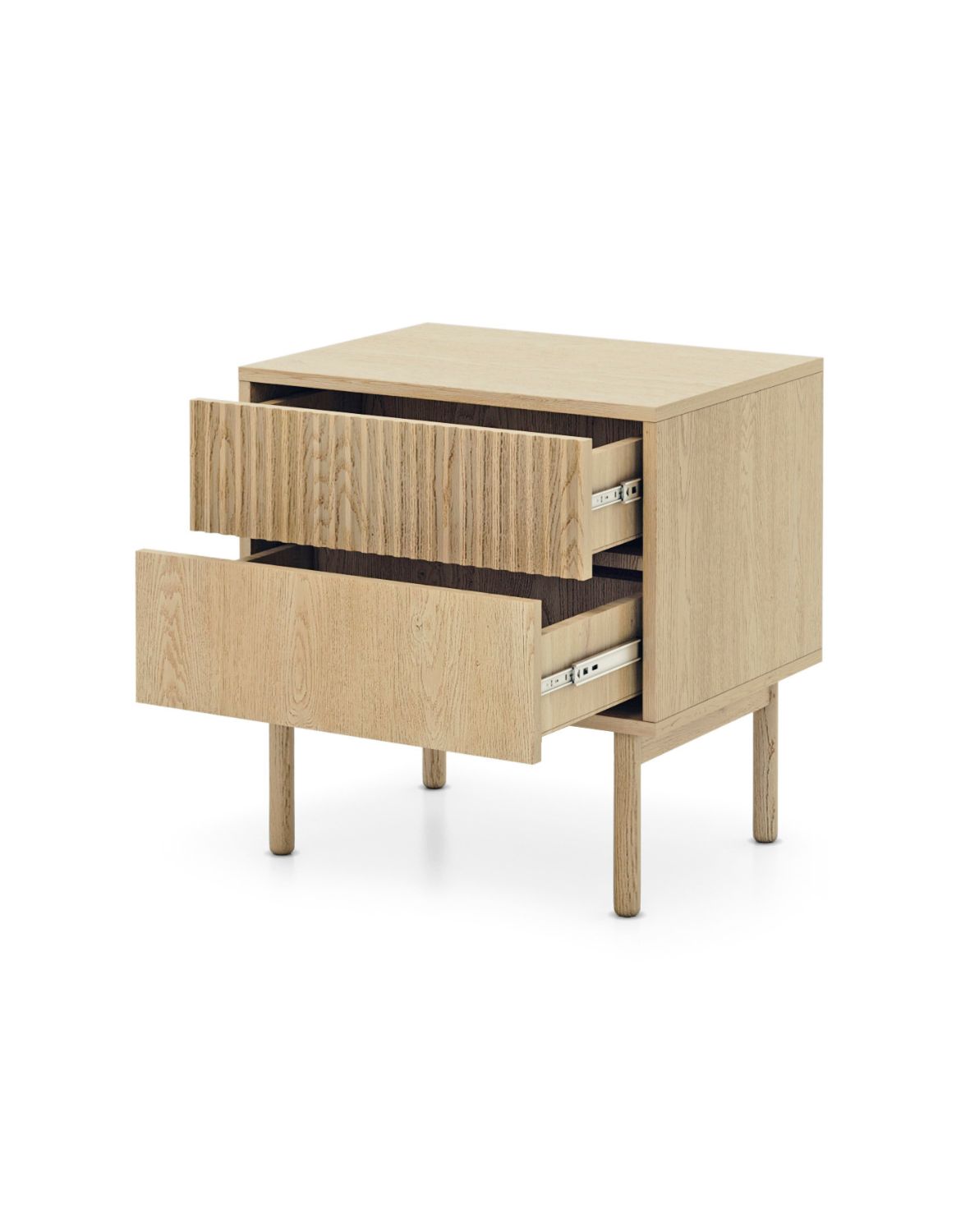 szafka nocna z szufladami na drewnianych nóżkach tavo j 2s