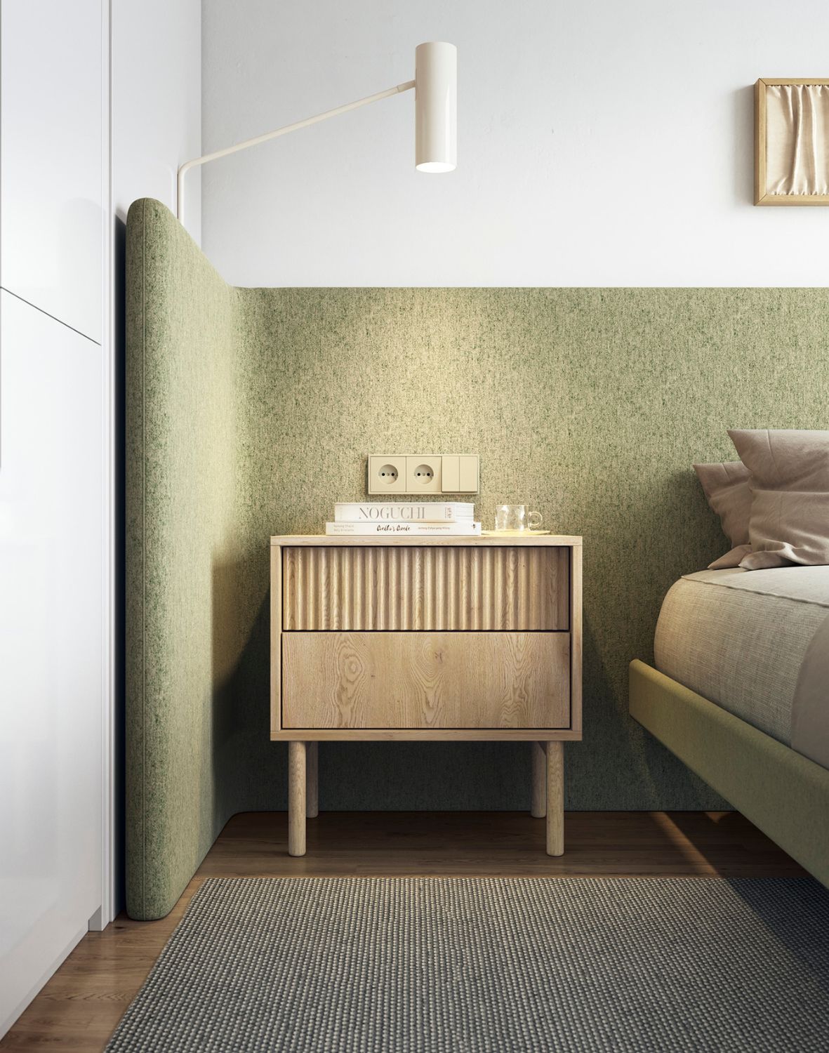 szafka nocna z szufladami na drewnianych nóżkach tavo j 2s