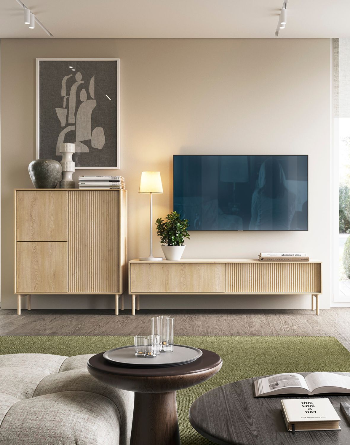 szafka pod telewizor tavo rtv 153 2d japandi