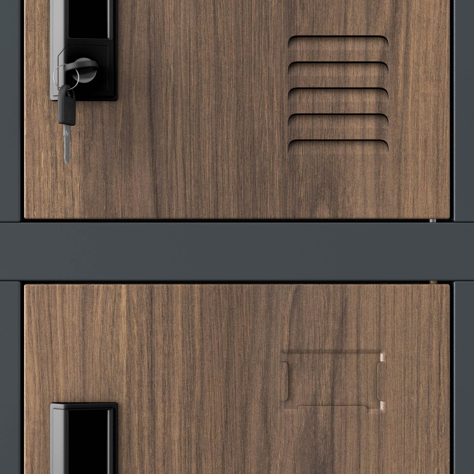 Szafka pracownicza skrytkowa 18-skrytkowa antracytowa/orzech, 900x1850x400 mm: KAROL Eco Design 4