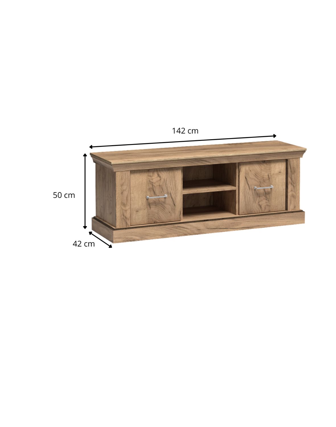 Szafka RTV Antica A-4 142 cm kraft złoty - wymiary