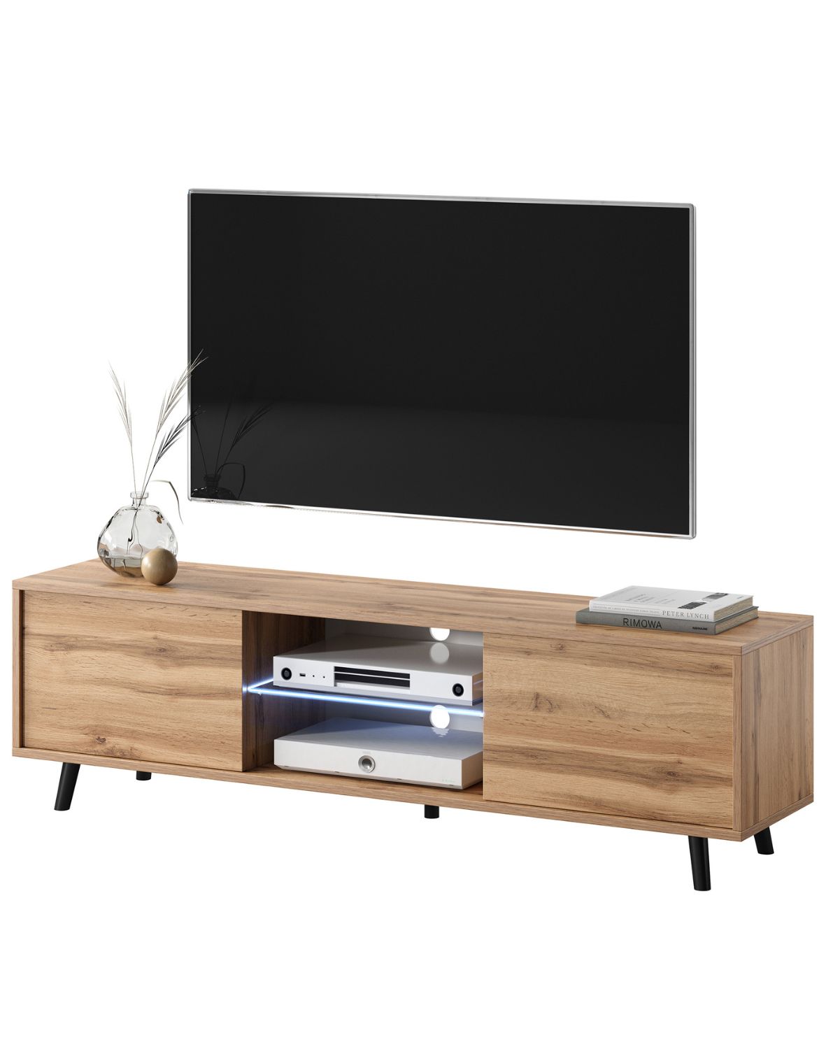 Szafka RTV Luna 01 LED Dąb Wotan 140 cm