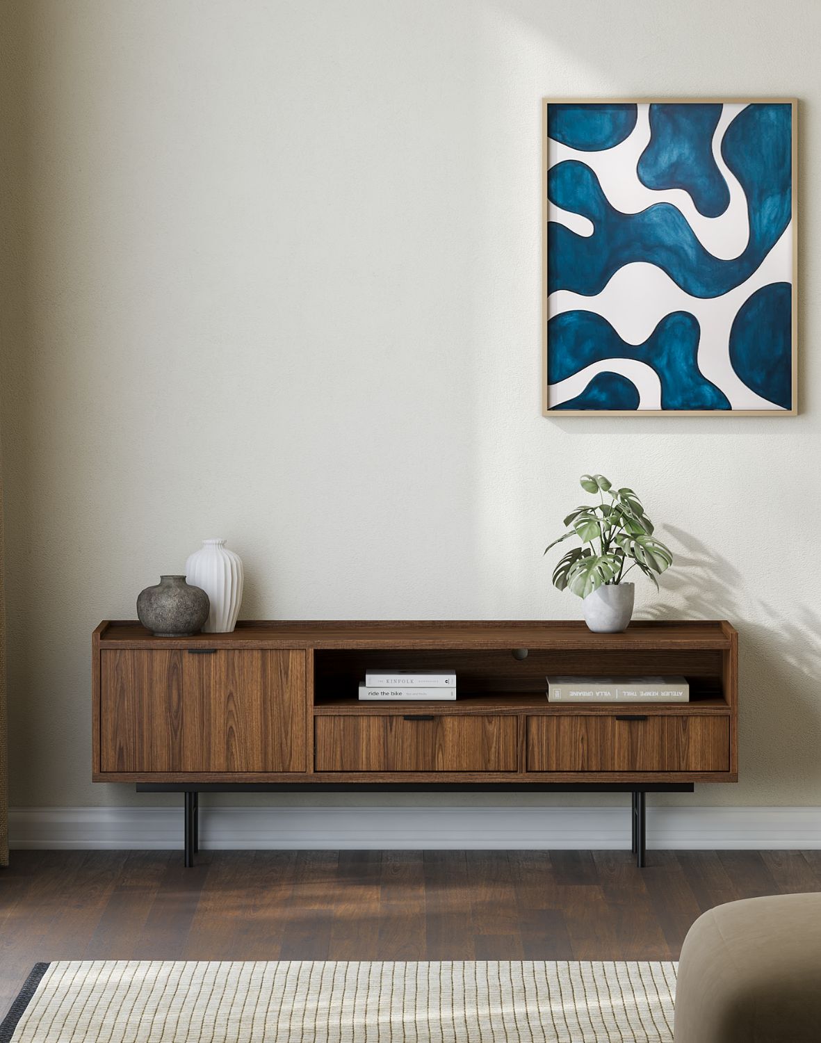 szafka rtv edison brown warmia walnut 150 cm