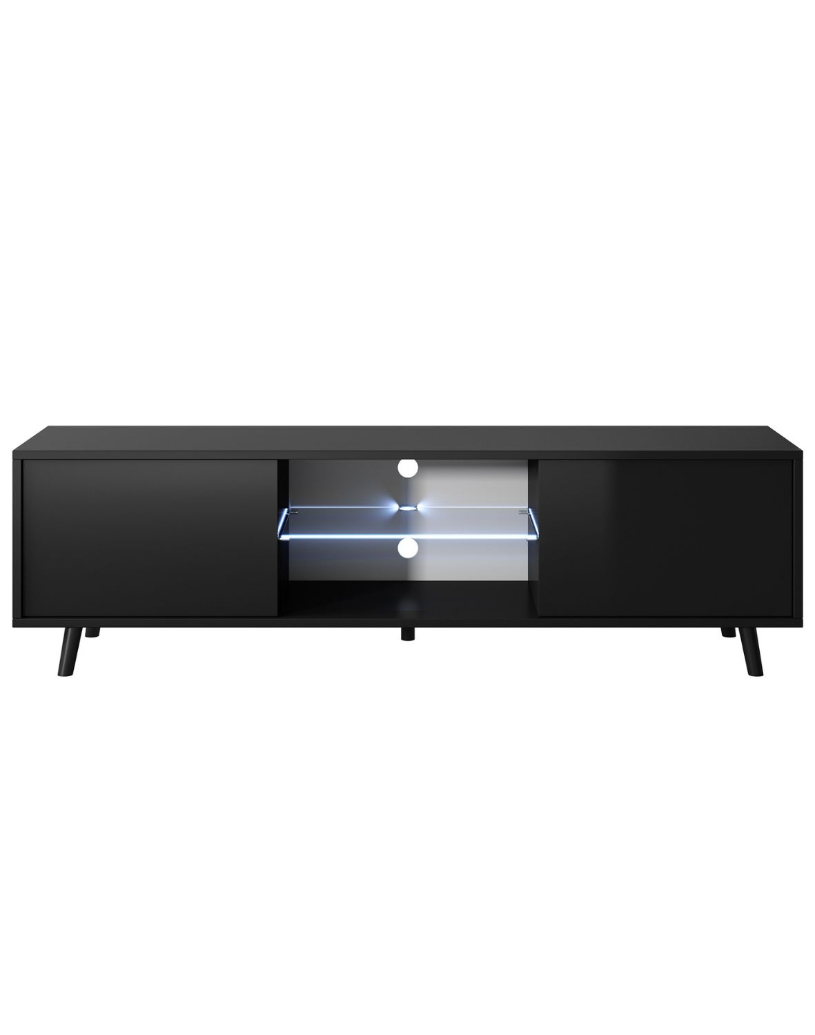 Szafka RTV Luna 01 LED Czarna 140 cm