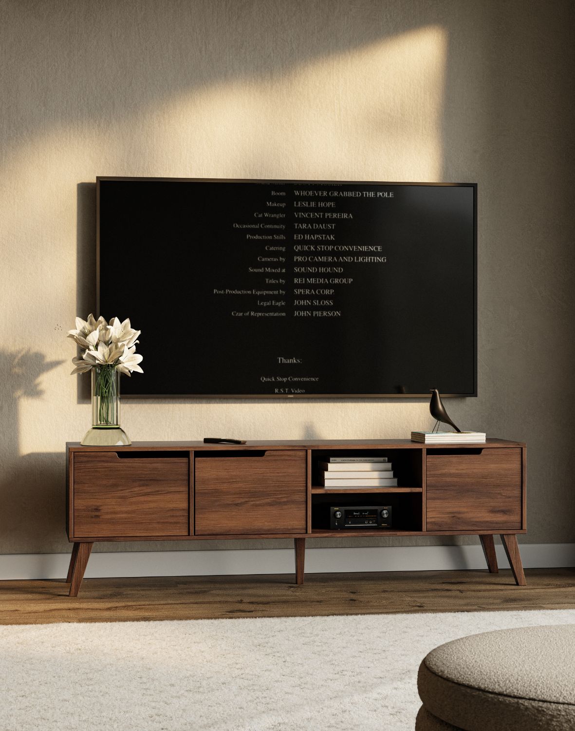 szafka rtv nordelo warm walnut 180