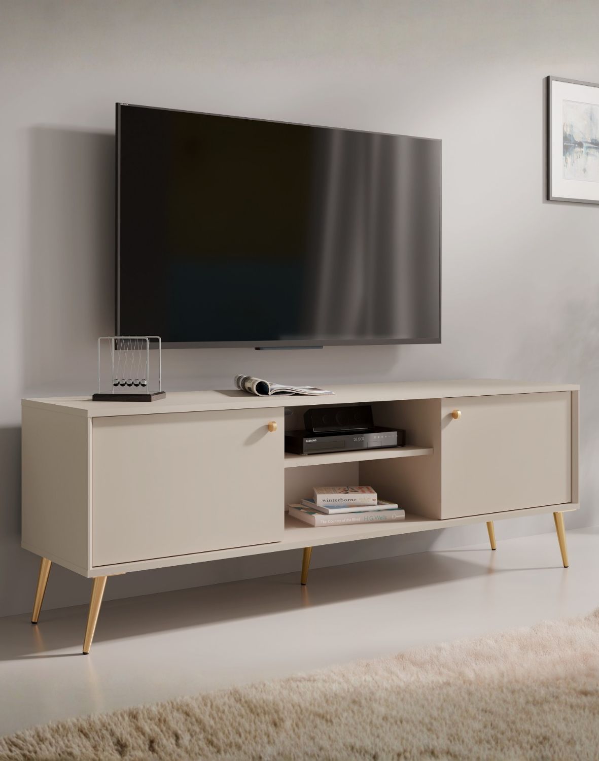 Szafka RTV piasek pustyni 156 cm Rose 08