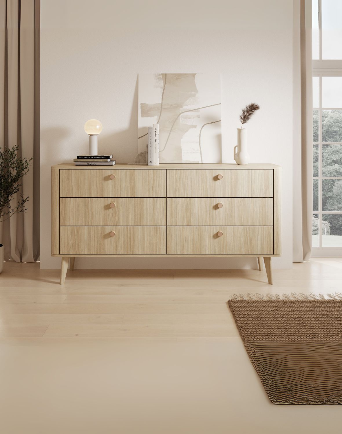 szeroka komoda z 6 szufladami viki