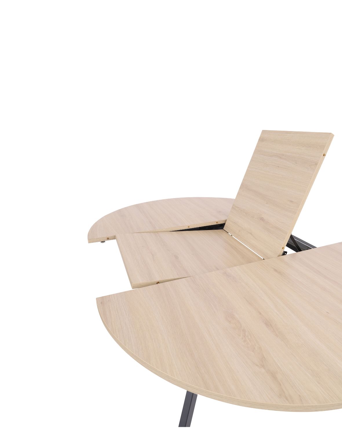 stół rozkładany do jadalni tavo 100-140x100 cm, dąb naturalny z czarnymi nogami