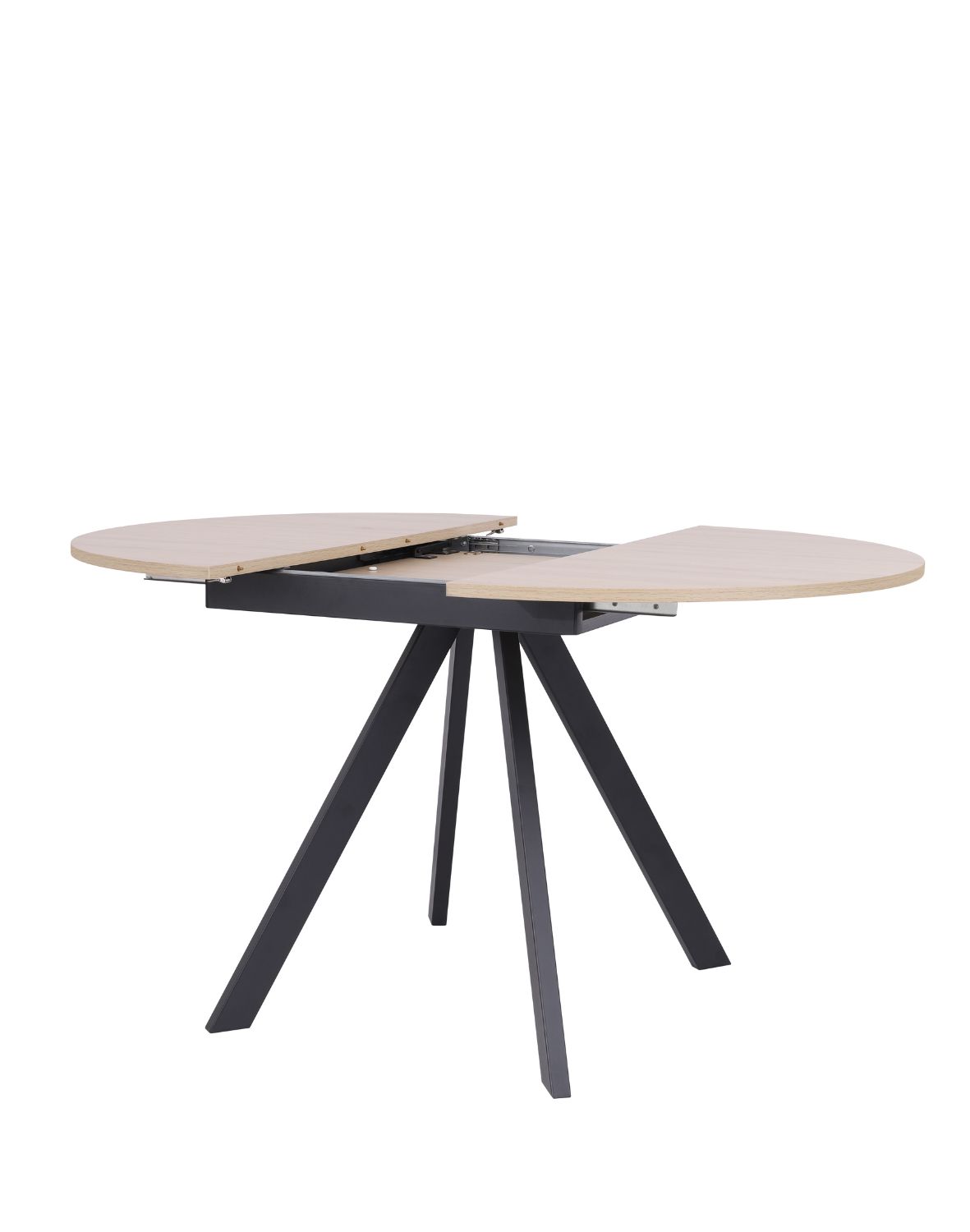 stół rozkładany do jadalni tavo 100-140x100 cm, dąb naturalny z czarnymi nogami