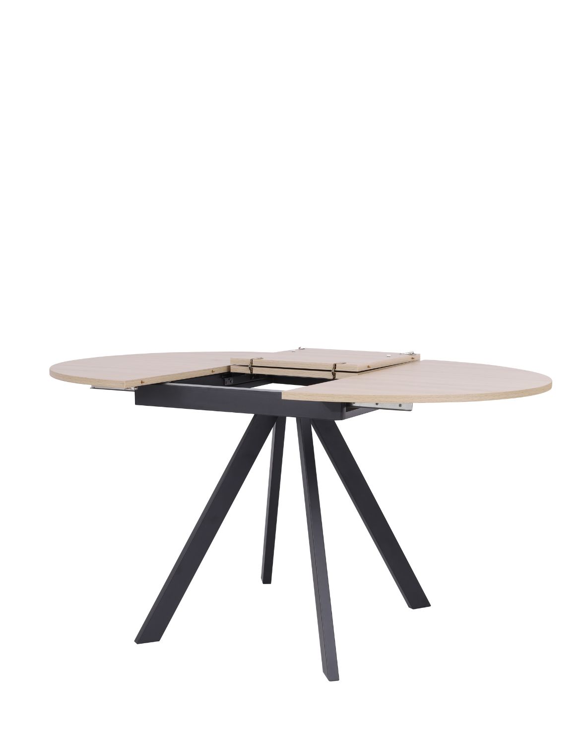 stół rozkładany do jadalni tavo 100-140x100 cm, dąb naturalny z czarnymi nogami